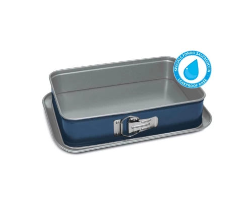 Ορθογώνια μπλε λυόμενη φόρμα ψησίματος Guardini XBake 19 X 28 εκ. με ειδικό στεγανό πάτο Leakproof Base.