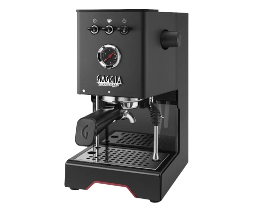 Gaggia Classic Up Black manual espresso machine με μανόμετρο και οθόνη TFT.