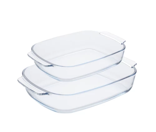 Σετ 2 πυρίμαχα σκεύη Guardini από βοριοπυριτικό γυαλί με χερούλια 30x20 εκ. και 34x22,5 εκ.