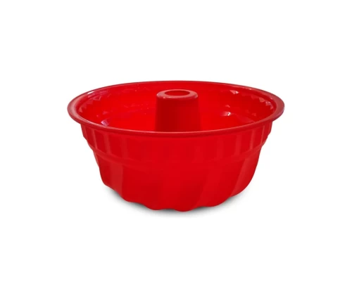 Κόκκινη φόρμα σιλικόνης Gugelhupf (Bundt) Guardini Juliette Ø22cm με εσωτερικό κώνο, κατασκευασμένη στην Ιταλία.