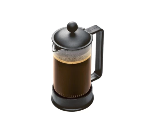 Μαύρη πρέσα καφέ Bodum Brazil 0.35L με κανάτα από βοριοπυριτικό γυαλί.