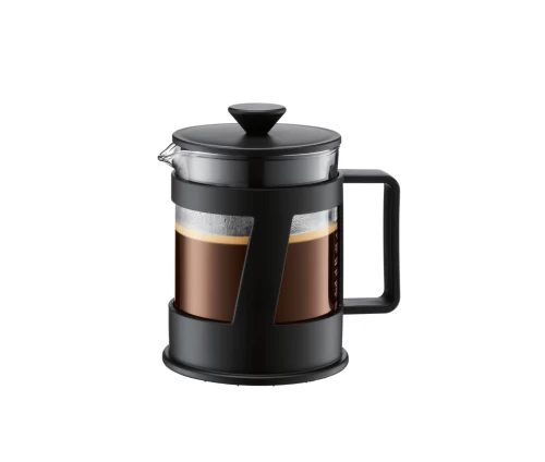 Λεπτομέρεια του μοντέρνου πλαστικού σκελετού της πρέσας Bodum Kenya.