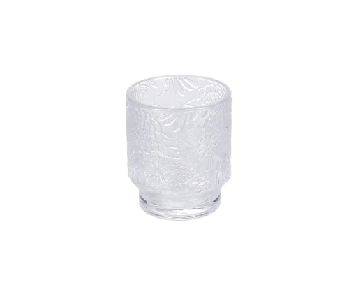 Διάφανο ποτήρι νερού Salt&Pepper Flora με ανάγλυφα λουλούδια σετ 4 τεμαχίων.