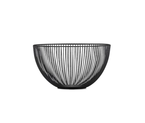 Μαύρη μεταλλική μπασκέτα φρούτων Salt&Pepper Scala με industrial σχεδιασμό και λεπτά σύρματα.