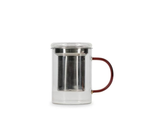 ONA Liv κούπα τσαγιού 430 ml με φίλτρο και καπάκι σε amber απόχρωση