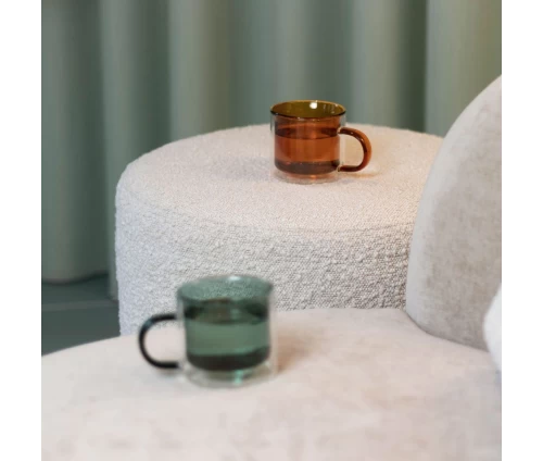 Πράσινο και amber γυάλινα ποτήρια ONA Liv 27cl με χερούλι