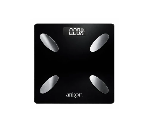 Ηλεκτρονική ζυγαριά μπάνιου Ankor 851904 μαύρη με Bluetooth και LED οθόνη