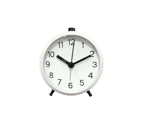 Μεταλλικό αθόρυβο ξυπνητήρι Ankor 853243 σε λευκό χρώμα