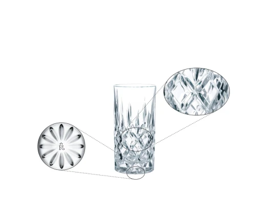 Κρυστάλλινο ποτήρι Nachtmann Noblesse long drink με ανάγλυφο σχέδιο διαμαντιού