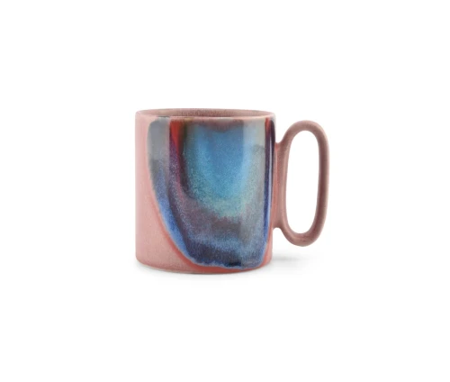 Ροζ κεραμική κούπα Salt&Pepper Rainbow Paint με ανάγλυφη υφή και καλλιτεχνικό εφέ πινελιάς.