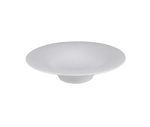 Πιάτο spaghetti Kütahya Panio White 28 εκ. από λευκή πορσελάνη με ανάγλυφο μοτίβο