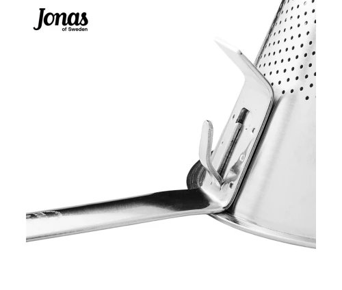 Λεπτομέρεια λαβής και άγκιστρου στήριξης σε ανοξείδωτο σινουά Jonas