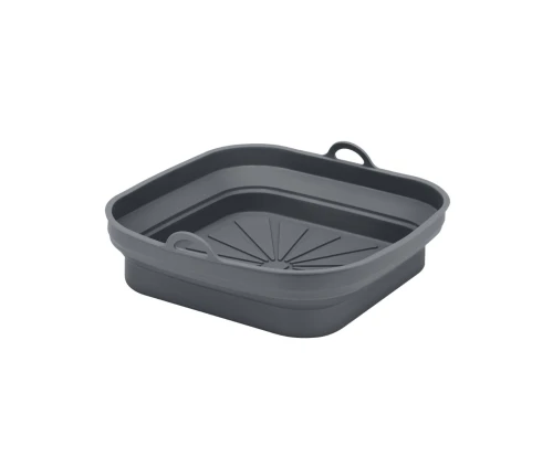 Πτυσσόμενο τετράγωνο καλαθάκι σιλικόνης Metaltex 21,5 εκ. για air fryer σε γκρι χρώμα