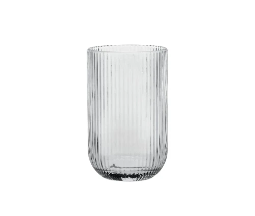 Ποτήρι σωλήνα Cryspo Trio Noris Clear 410 ml με ανάγλυφο κάθετο σχέδιο