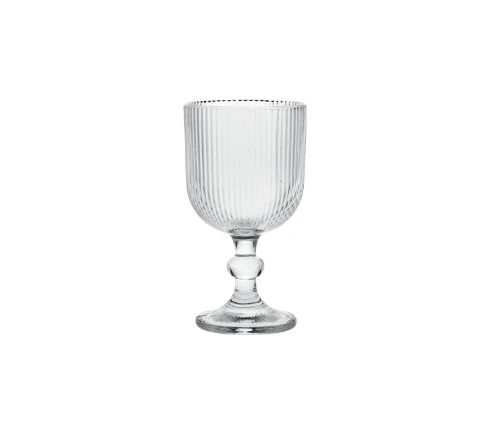 Ποτήρι νερού με πόδι Cryspo Trio Noris Clear 350 ml με ανάγλυφο κάθετο σχέδιο