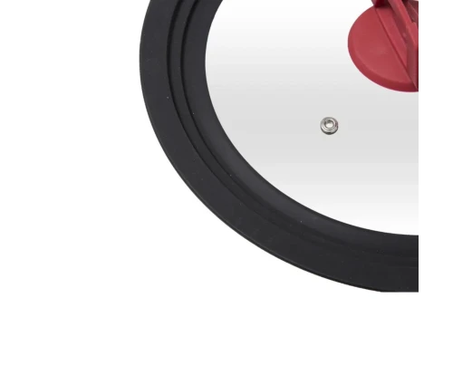 Κοντινή όψη γυάλινου καπακιού 5five με χείλος σιλικόνης και οπή ατμού