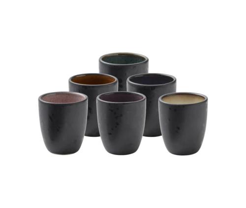 Σετ 6 χειροποίητα φλυτζάνια espresso Bitz από μαύρο stoneware 90ml Gastro Black.