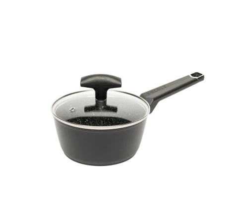 Αντικολλητικό κατσαρολάκι βαθύ saucepan Pedrini Maori 16 εκατοστών 02PE1661 με μακριά λαβή και γυάλινο καπάκι. 