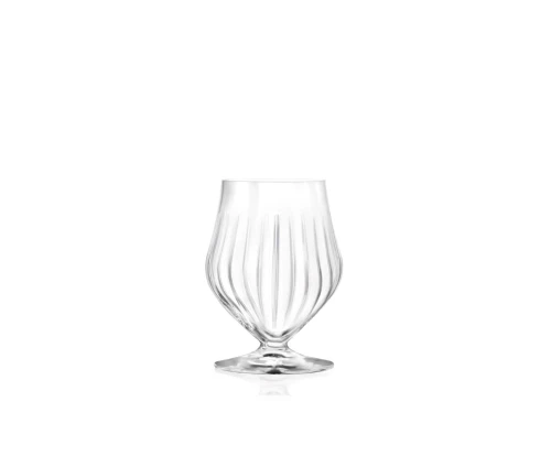 Πολυχρηστικό κρυστάλλινο ποτήρι RCR Timeless Stemless Glass T45 450ml με κοντή βάση σε λευκό φόντο.