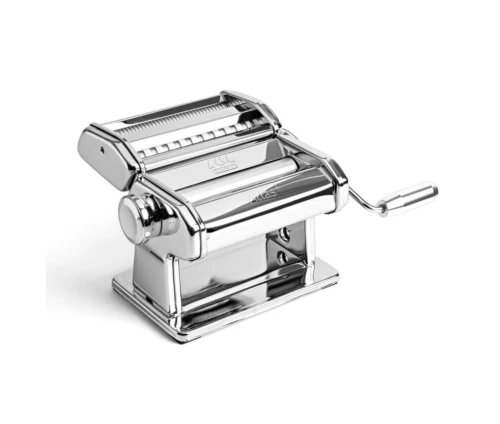 Μηχανή παρασκευής φρέσκων ζυμαρικών Marcato Atlas 150+ Plus από επιχρωμιωμένο ατσάλι με μανιβέλα.