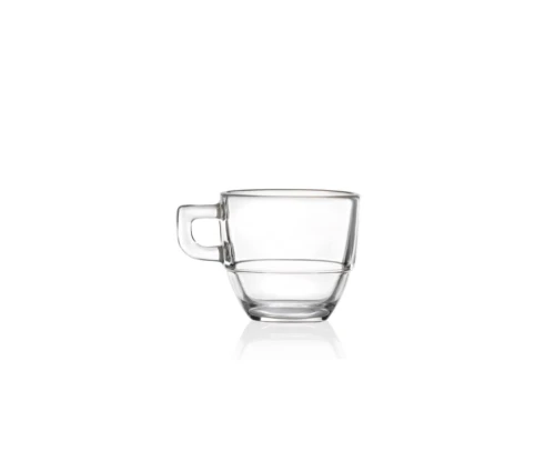 Κρυστάλλινο φλιτζάνι espresso RCR Caffè 80ml με εργονομική τετράγωνη λαβή.