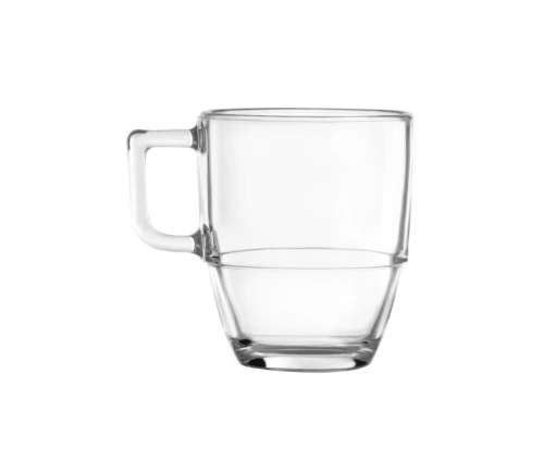 Μεγάλη κρυστάλλινη κούπα καφέ RCR Caffè 350ml με μοντέρνα εργονομική λαβή.