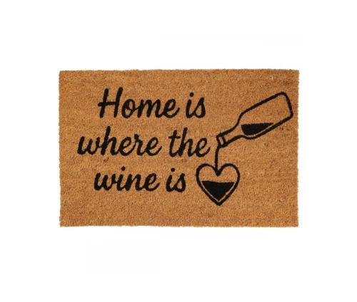 Πατάκι εισόδου MRShome 59x39cm με σχέδιο Home is where the wine is