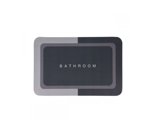 Γκρι πατάκι μπάνιου MRShome από polyester 40x60cm με σχέδιο Bathroom