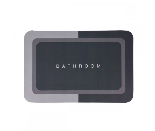 Γκρι πατάκι μπάνιου MRShome από polyester 50x80cm με σχέδιο Bathroom