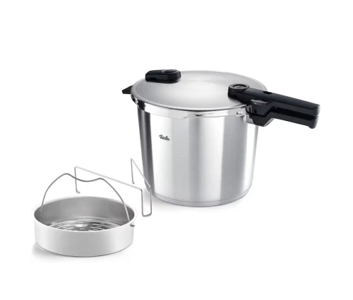 Χύτρα ταχύτητας Fissler Vitaquick Premium 10lt με το ανοξείδωτο καλάθι ατμού και τη βάση του