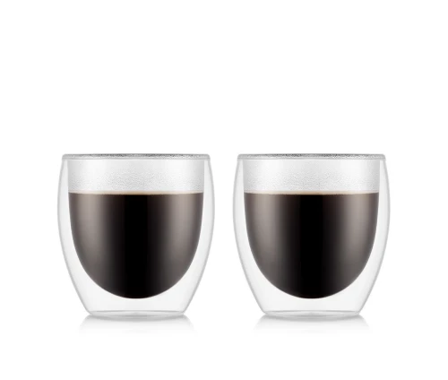 Σετ 2 ποτήρια διπλού τοιχώματος Bodum Pavina 4558-10 250ml με καφέ
