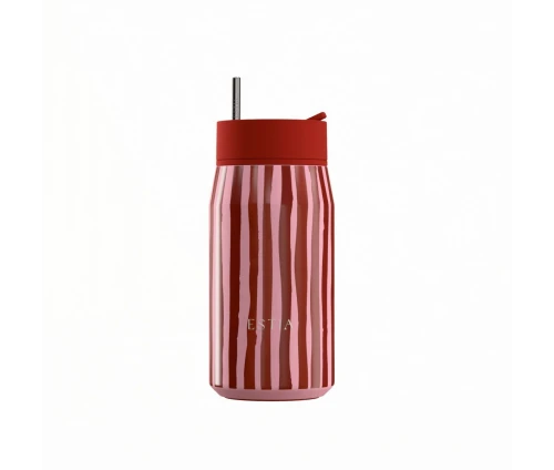 Ποτήρι θερμός με καλαμάκι 360 ml Estia Lens Save the Aegean Viva Stripe 01-43025