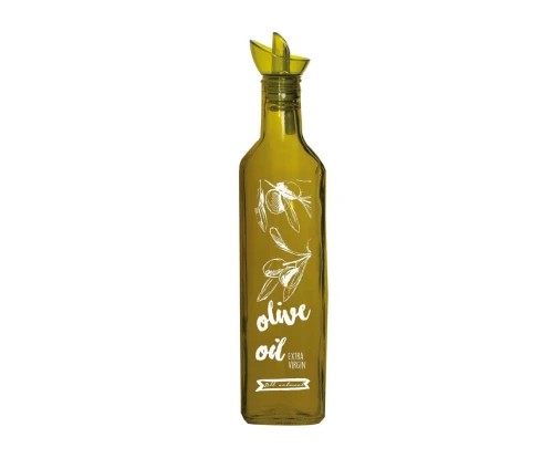 Γυάλινο μπουκάλι λαδιού Marva 500 ml σε λαδί απόχρωση με στόμιο σερβιρίσματος - 151431-817