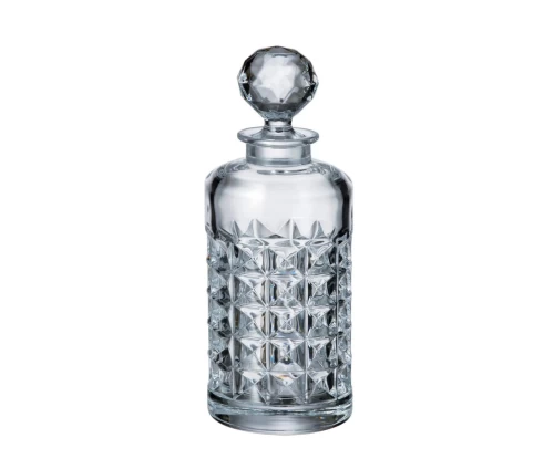 Bohemia Diamond κρυστάλλινη καράφα με πώμα 650 ml και ανάγλυφο γεωμετρικό σχέδιο